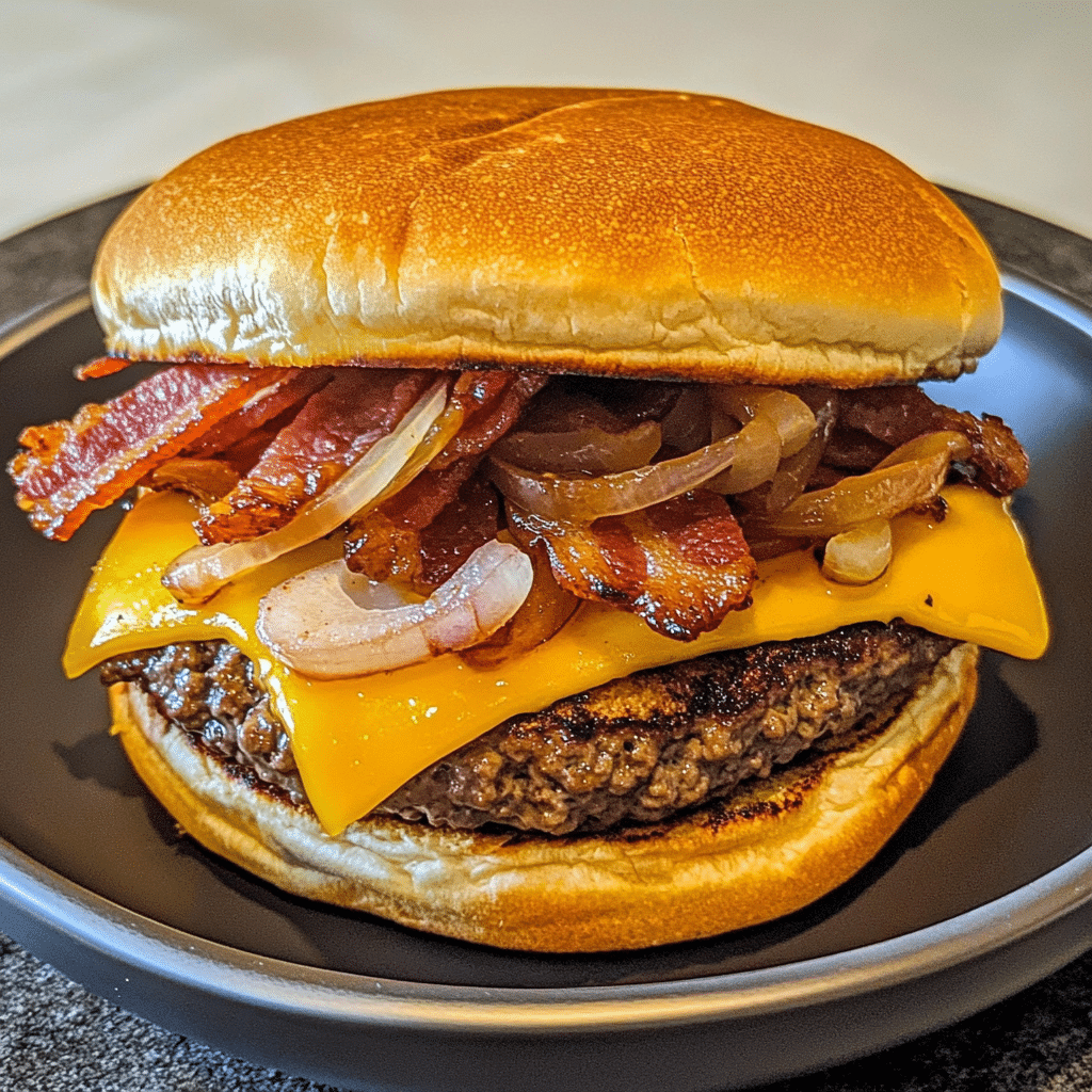 Maple Bourbon Bacon Cheeseburger Melt — chef-tested restaurant-quality photo