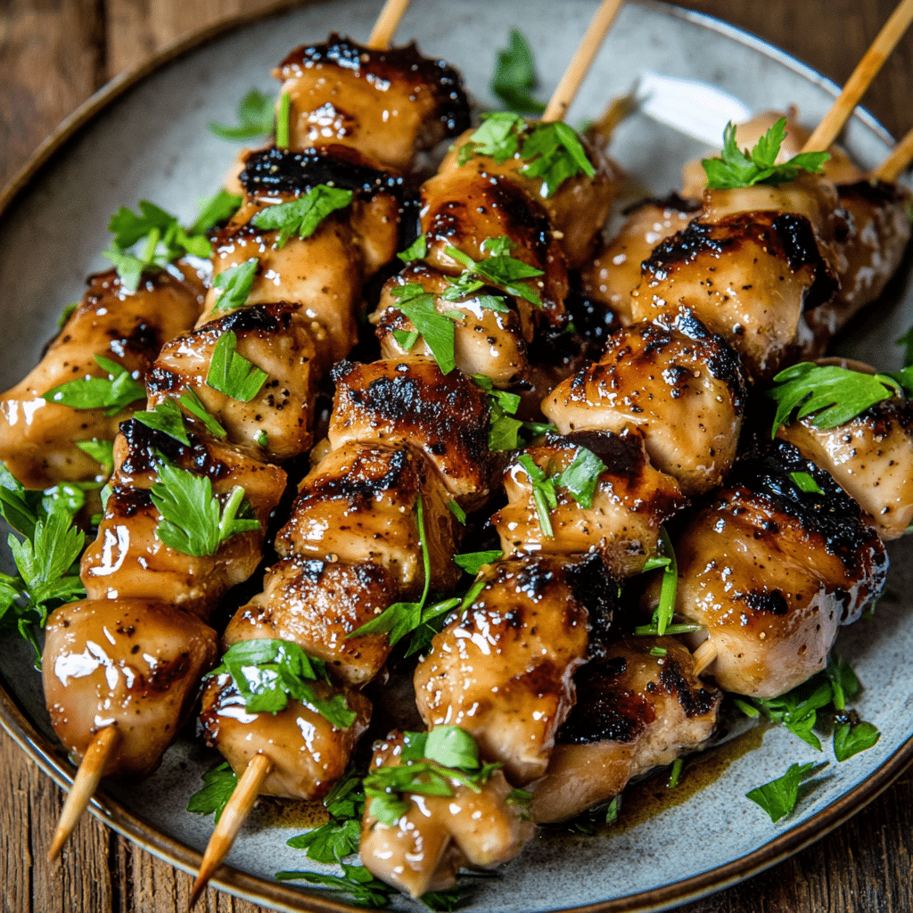 How to make Maple Glazed Herb Chicken Skewers — key cooking step