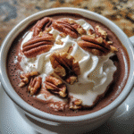 Maple Pecan Hot Chocolate with Whipped Cream Swirl — chef-tested restaurant-quality photo