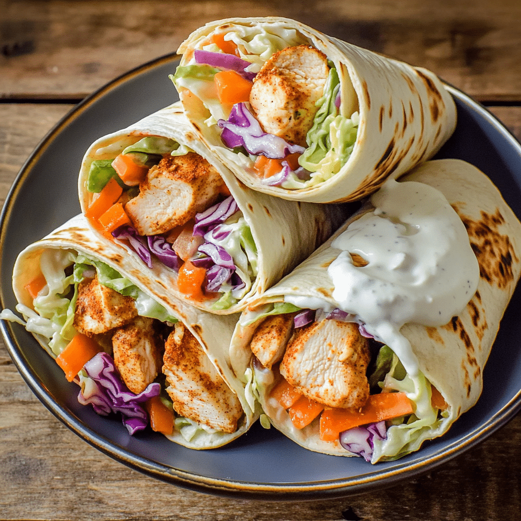 How to make Moroccan-Spiced Chicken Wraps with Fresh Veggies — key cooking step