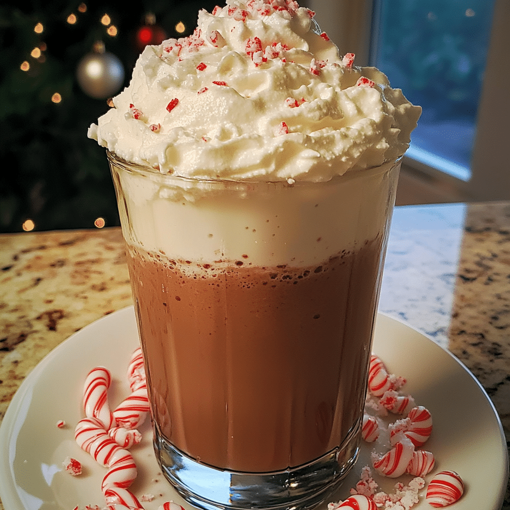 Peppermint Hot Chocolate Cream Shake with Whipped Topping — chef-tested restaurant-quality photo