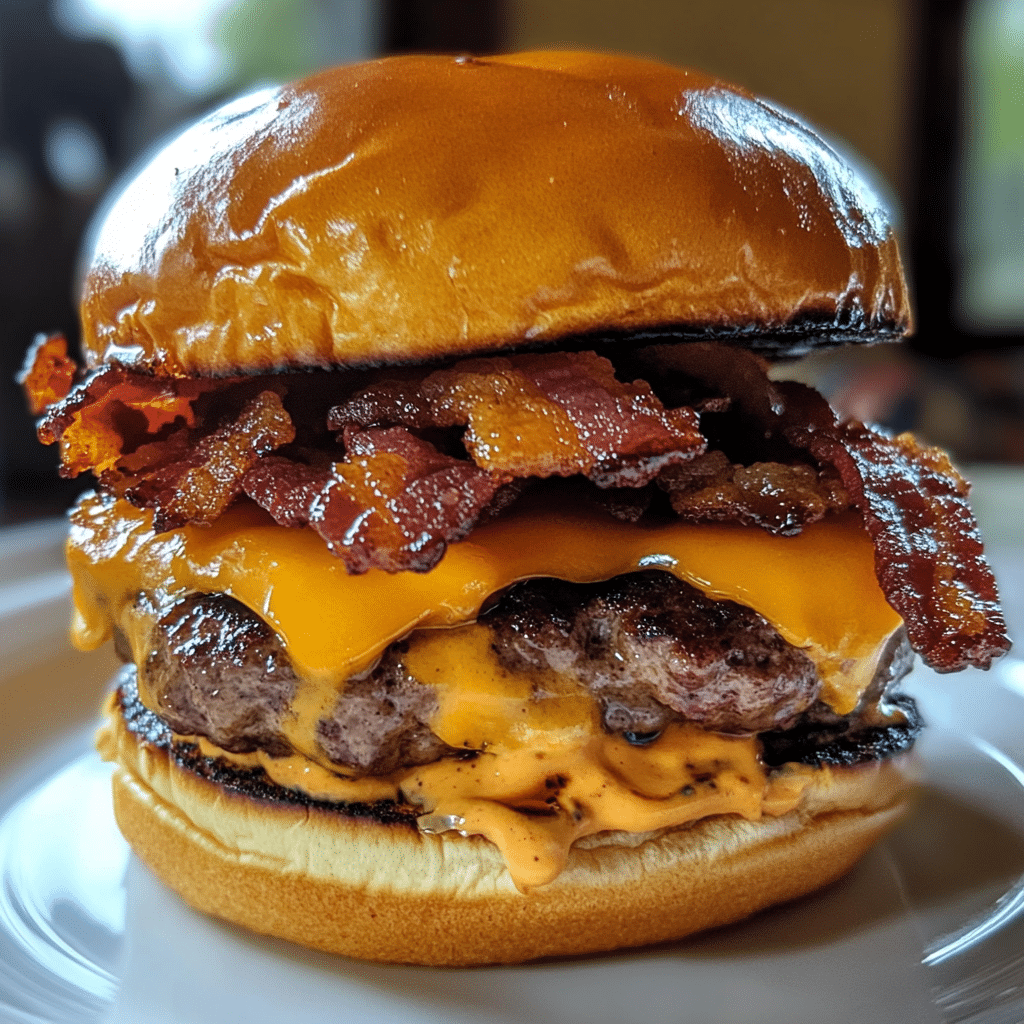 pumpkin maple bacon cheeseburger delight step
