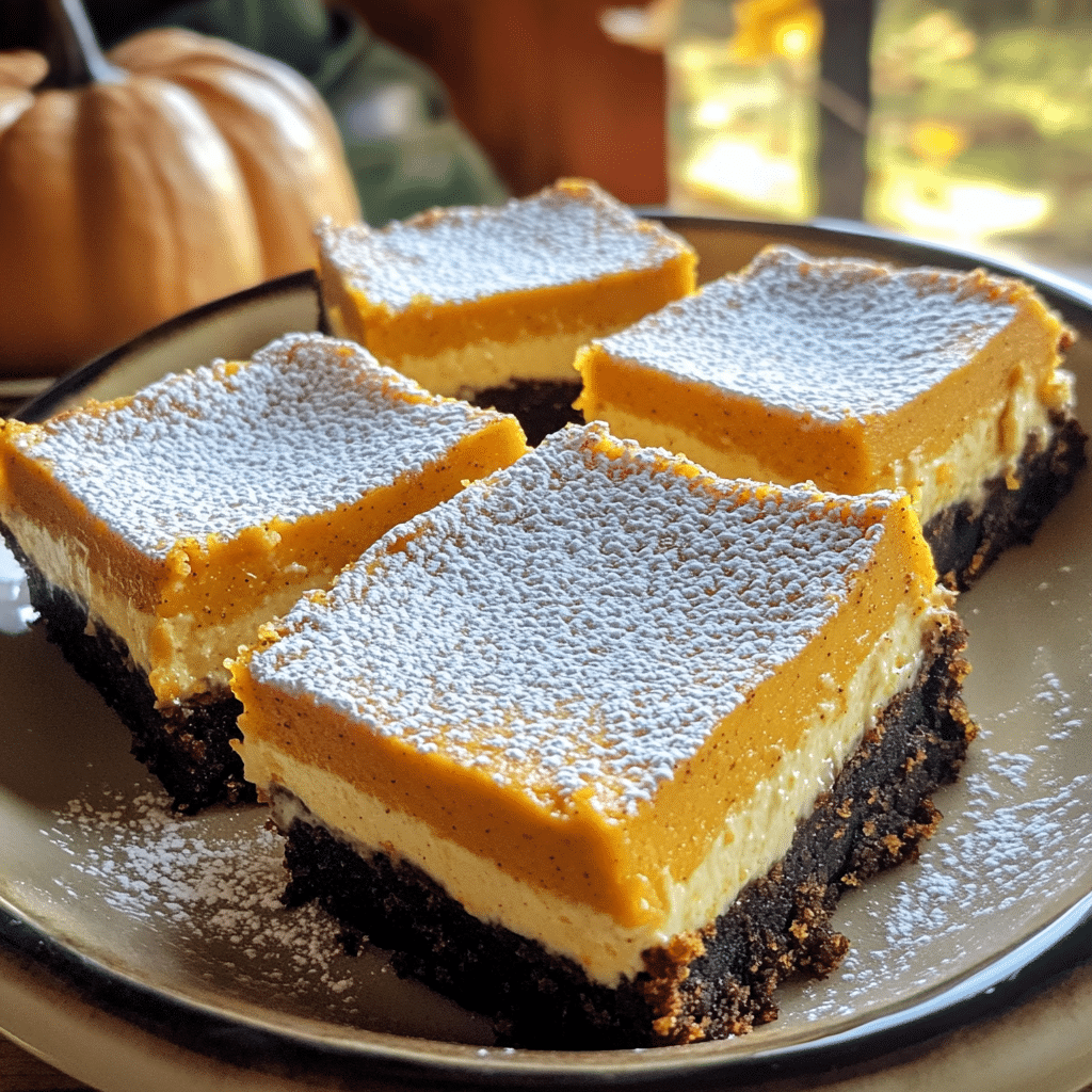 How to make Pumpkin Spice Cheesecake Bars with Gingersnap Crust — key cooking step