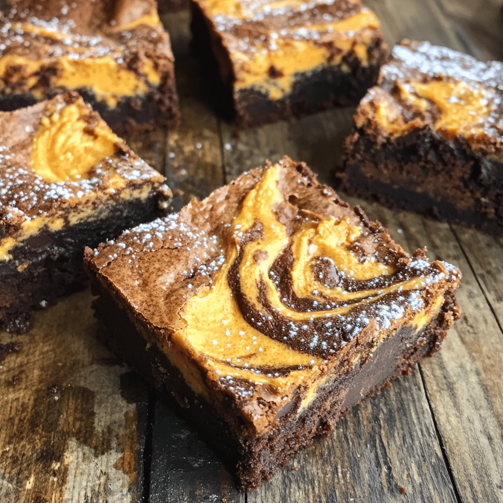 Pumpkin Spice Cheesecake Swirl Brownies for Fall Gatherings — chef-tested restaurant-quality photo