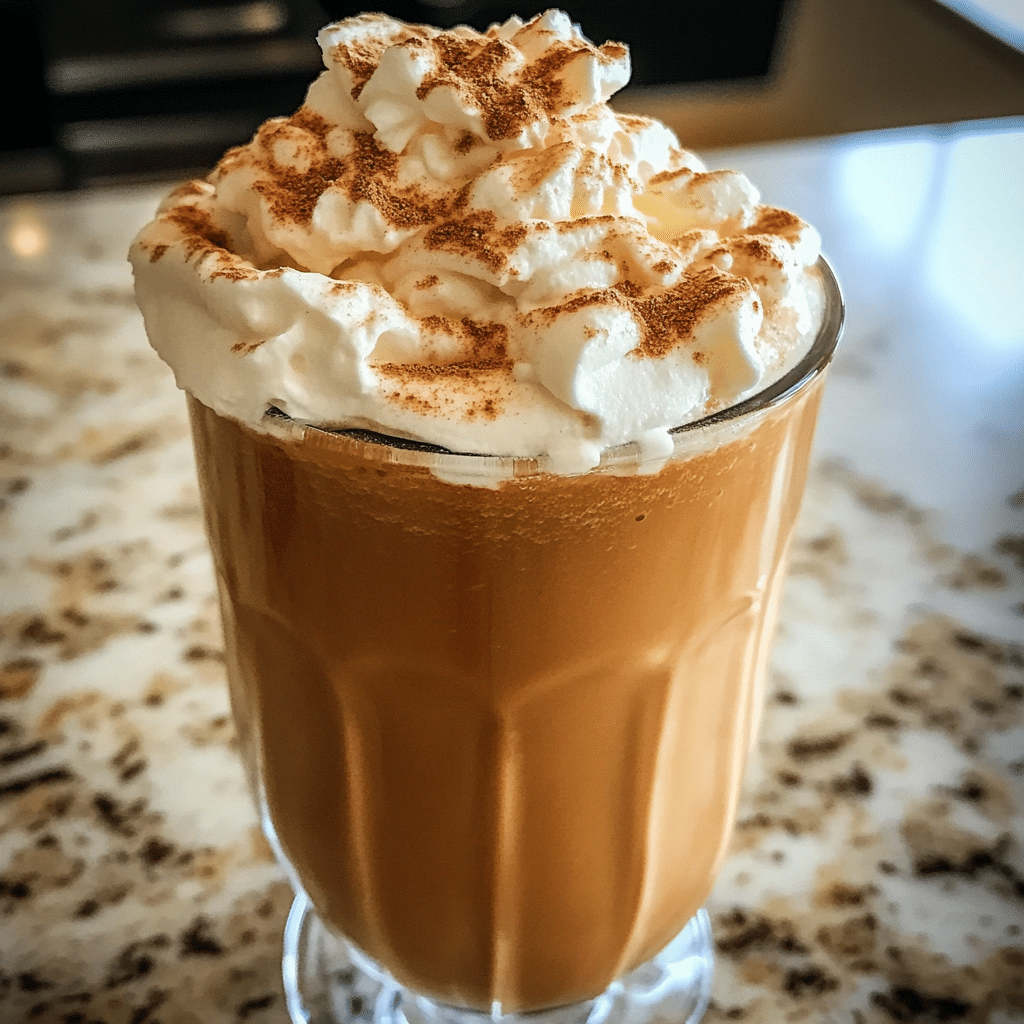 How to make Pumpkin Spice Hot Chocolate Milkshake with Whipped Cream — key cooking step