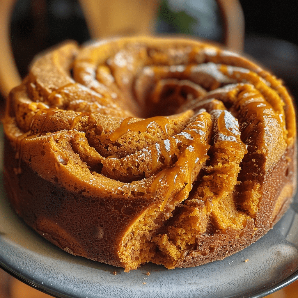 How to make Pumpkin Spice Maple Swirl Cake — key cooking step