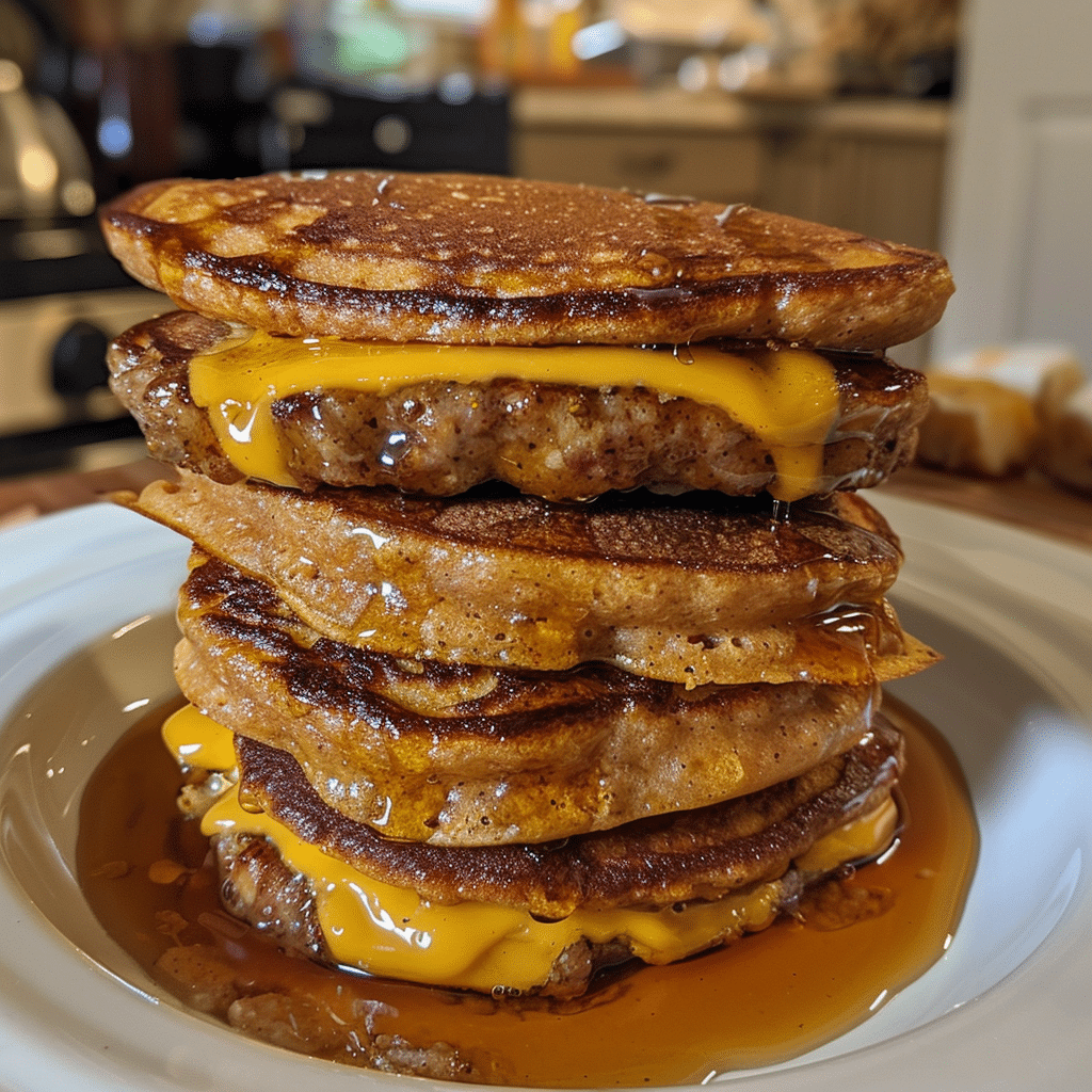 Pumpkin Spice Pancake Breakfast Sandwich — chef-tested restaurant-quality photo