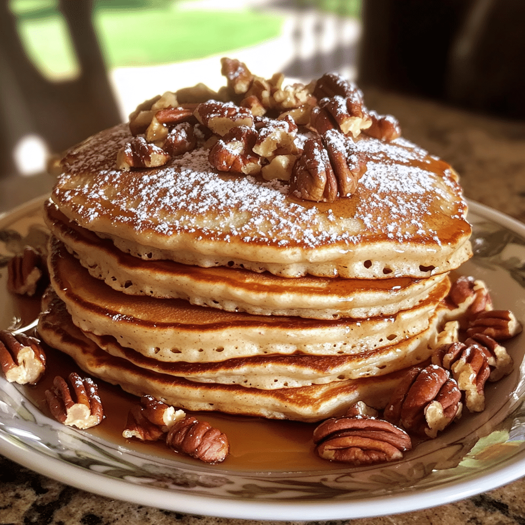 How to make Savory Maple Pecan Pancakes for Brunch Bliss — key cooking step