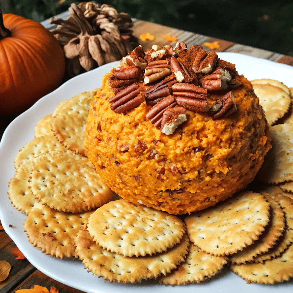 How to make Savory Pumpkin Cheeseball with Spiced Crackers — key cooking step