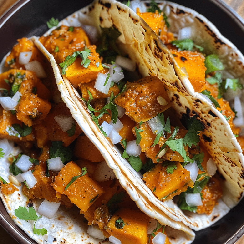 How to make Savory Pumpkin Curry Tacos — key cooking step