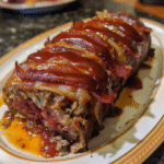 Smoky BBQ Bacon-Wrapped Meatloaf — chef-tested restaurant-quality photo