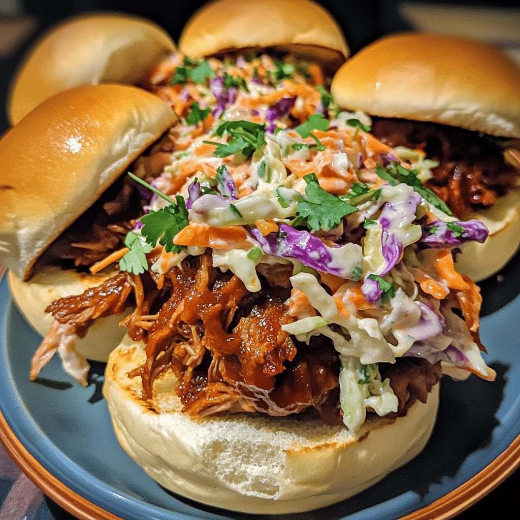 How to make Smoky BBQ Pulled Pork Sliders — key cooking step