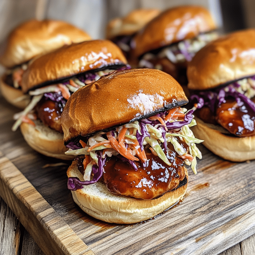 Smoky Maple BBQ Chicken Sliders with Coleslaw — chef-tested restaurant-quality photo