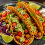 Spicy Chickpea Tacos with Avocado Lime Crema — chef-tested restaurant-quality photo