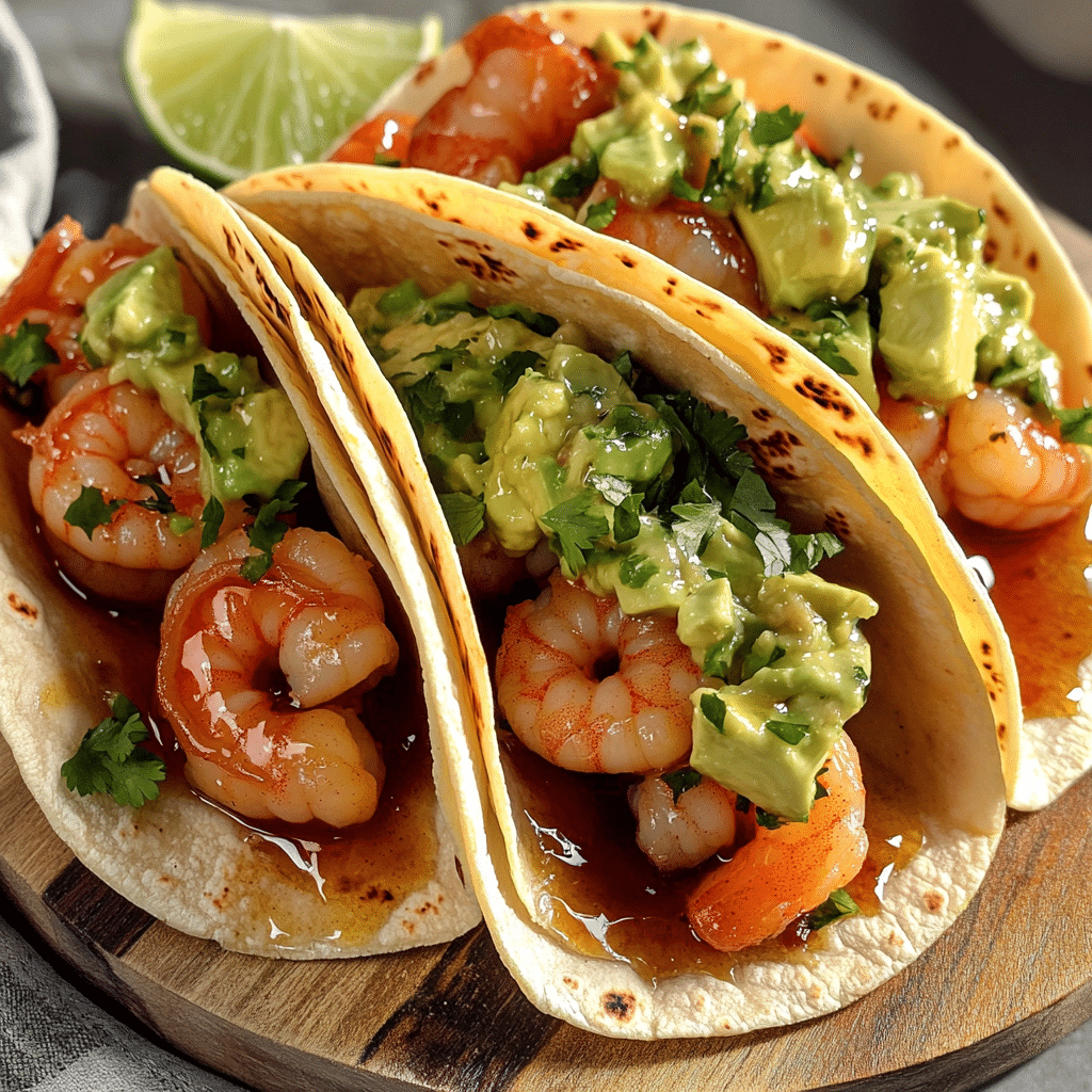 Spicy Honey Garlic Shrimp Tacos with Avocado Salsa — chef-tested restaurant-quality photo