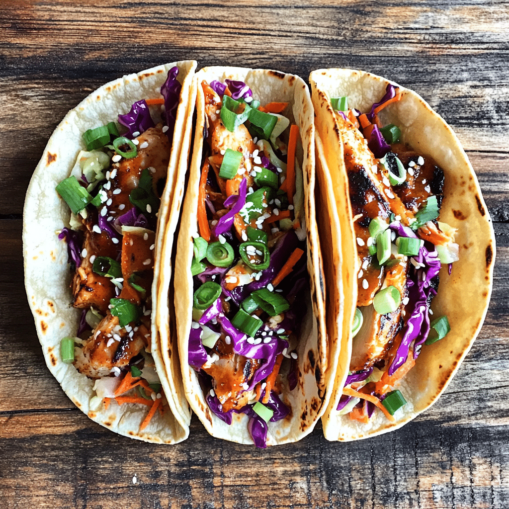 How to make Spicy Korean BBQ Chicken Tacos with Zesty Slaw — key cooking step