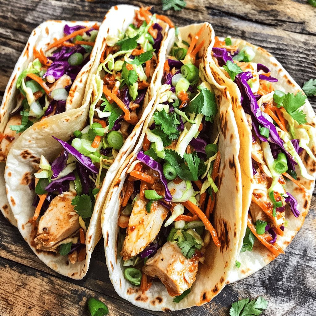 Spicy Korean BBQ Chicken Tacos with Zesty Slaw — chef-tested restaurant-quality photo