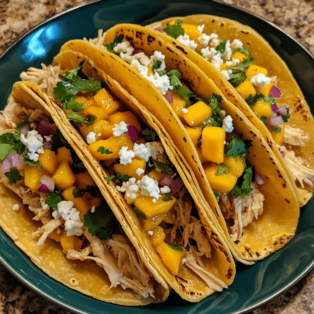 How to make Spicy Mango Chicken Street Tacos with Fresh Salsa — key cooking step