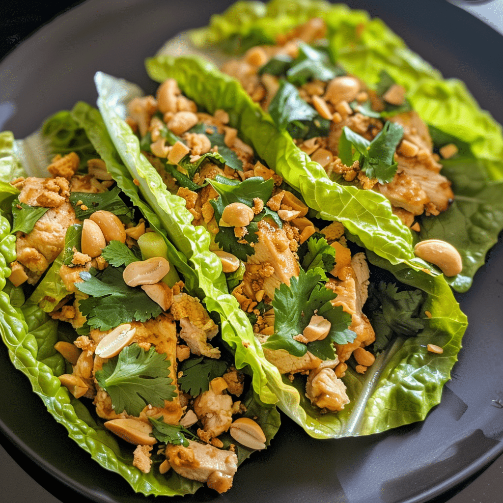 How to make Spicy Thai Chicken Lettuce Wraps — key cooking step
