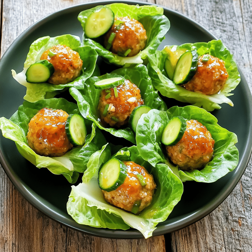 Spicy Thai Chili Meatball Lettuce Wraps — chef-tested restaurant-quality photo