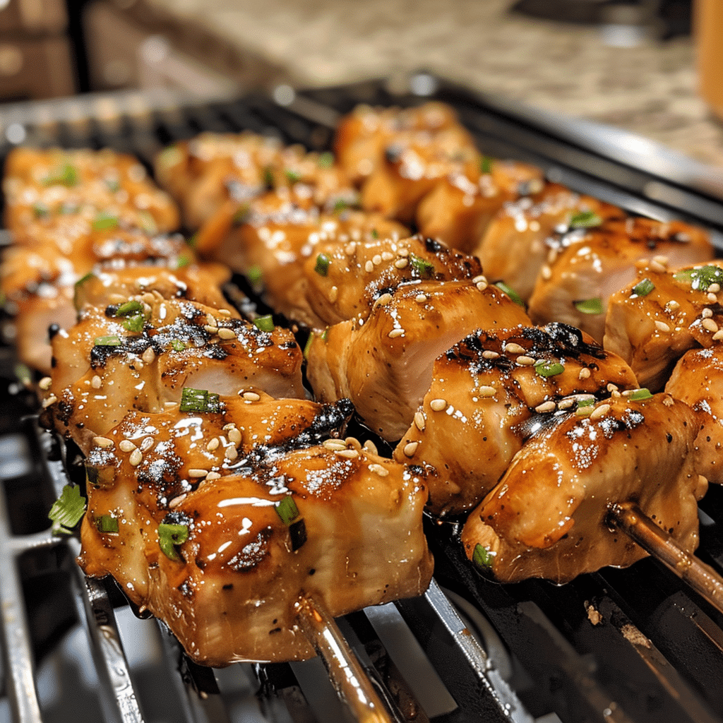 How to make Sweet and Savory Maple Glazed Chicken Skewers — key cooking step