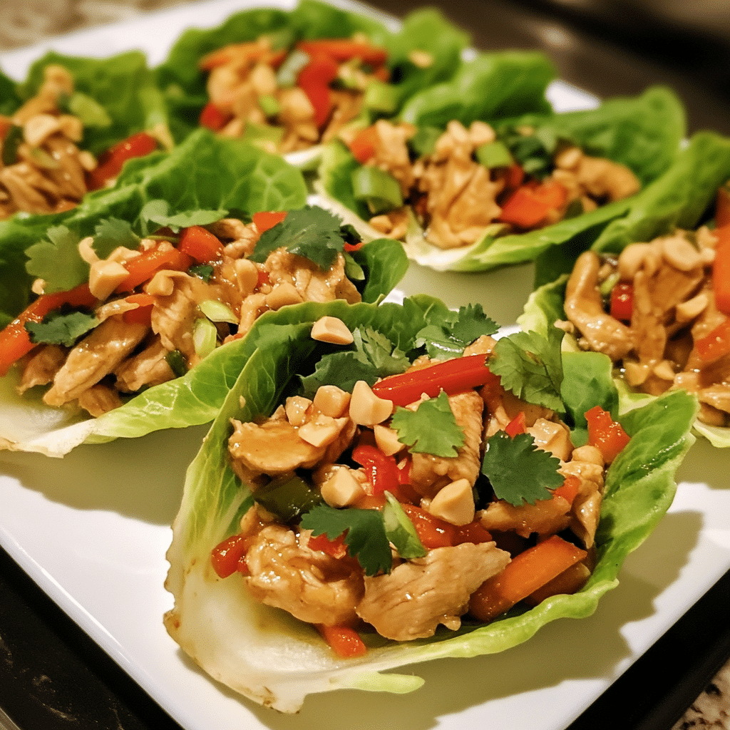 How to make Thai Peanut Chicken Lettuce Wraps — key cooking step
