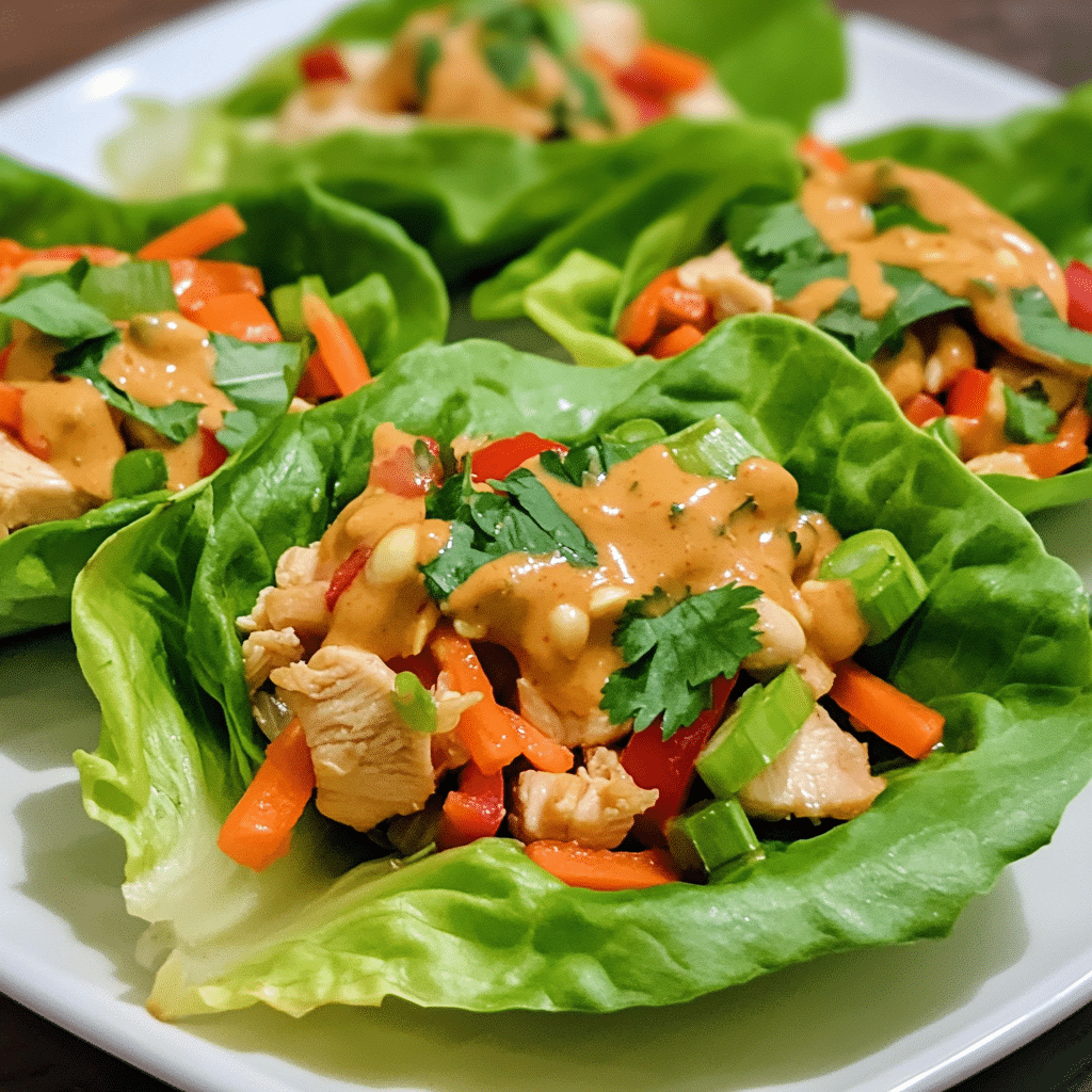 Thai Peanut Chicken Lettuce Wraps — chef-tested restaurant-quality photo