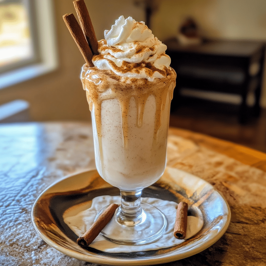 How to make Warm Cinnamon Roll Milkshake with Whipped Cream — key cooking step