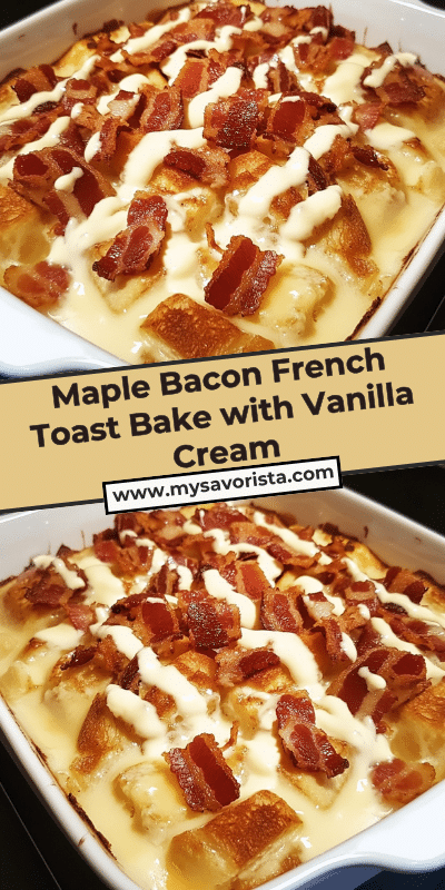 Maple Bacon French Toast Bake with Vanilla Cream