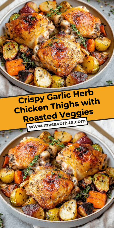 Crispy Garlic Herb Chicken Thighs with Roasted Veggies
