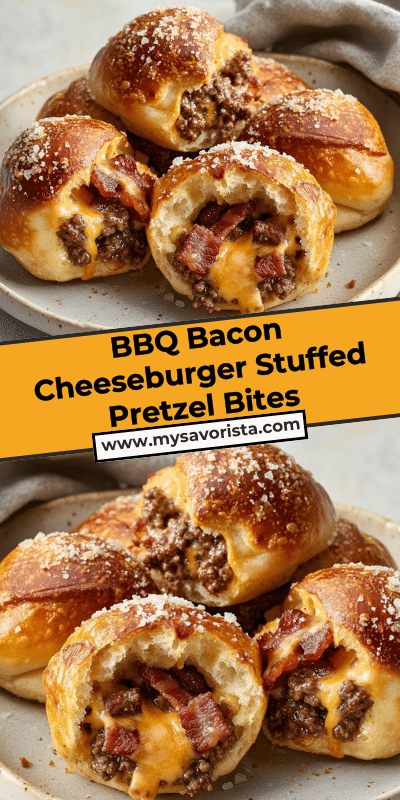 BBQ Bacon Cheeseburger Stuffed Pretzel Bites