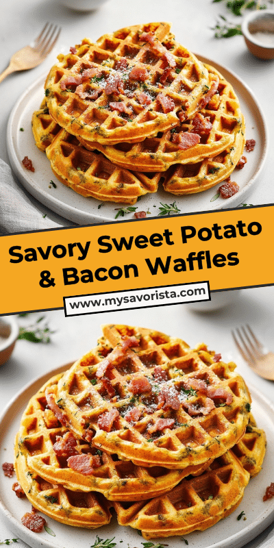Savory Sweet Potato & Bacon Waffles