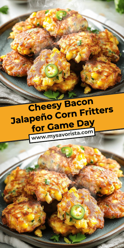 Cheesy Bacon Jalapeño Corn Fritters for Game Day