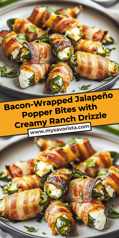 Bacon-Wrapped Jalapeño Popper Bites with Creamy Ranch Drizzle