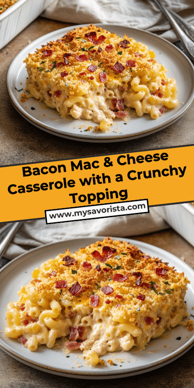 Bacon Mac & Cheese Casserole with a Crunchy Topping