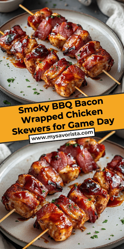 Smoky BBQ Bacon Wrapped Chicken Skewers for Game Day