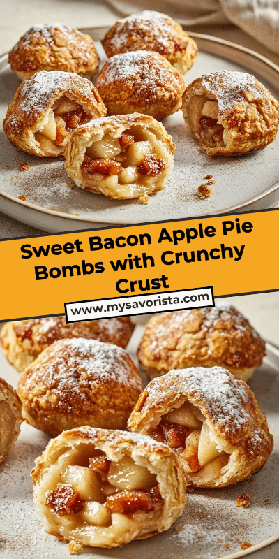 Sweet Bacon Apple Pie Bombs with Crunchy Crust