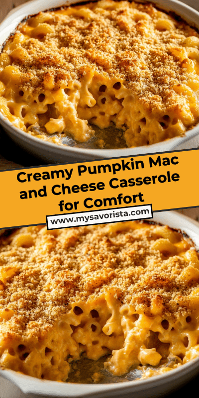 Creamy Pumpkin Mac and Cheese Casserole for Comfort