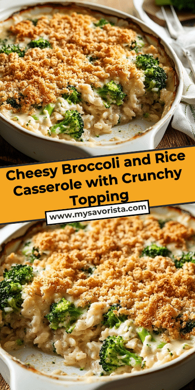 Cheesy Broccoli and Rice Casserole with Crunchy Topping