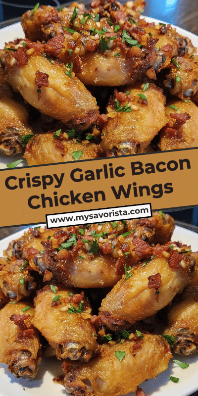 Crispy Garlic Bacon Chicken Wings
