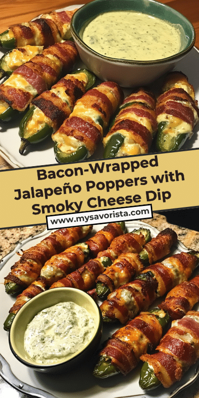 Bacon-Wrapped Jalapeño Poppers with Smoky Cheese Dip