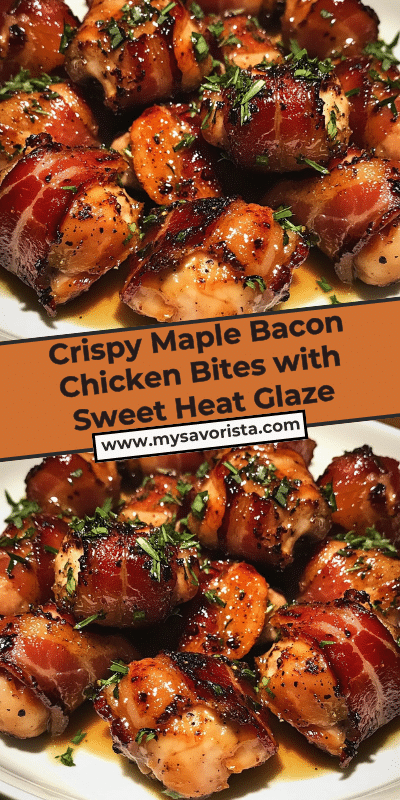 Crispy Maple Bacon Chicken Bites with Sweet Heat Glaze