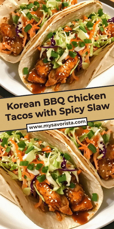 Korean BBQ Chicken Tacos with Spicy Slaw
