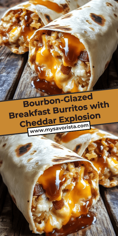 Bourbon-Glazed Breakfast Burritos with Cheddar Explosion