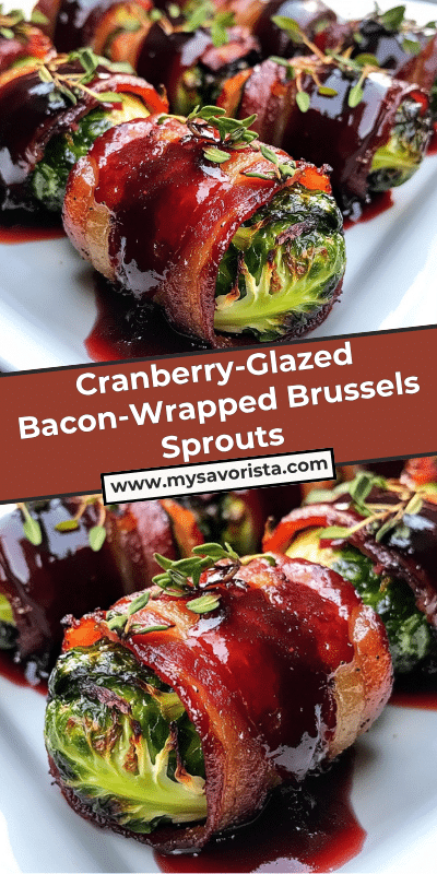 Cranberry-Glazed Bacon-Wrapped Brussels Sprouts