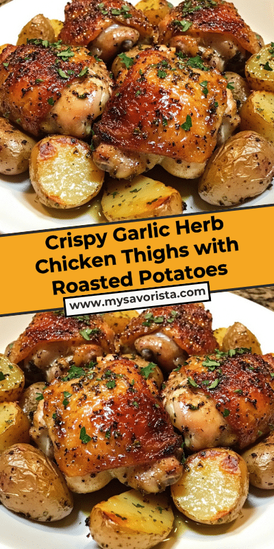 Crispy Garlic Herb Chicken Thighs with Roasted Potatoes
