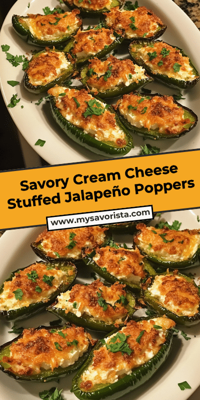 Savory Cream Cheese Stuffed Jalapeño Poppers