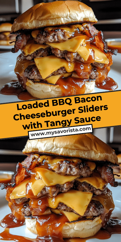 Loaded BBQ Bacon Cheeseburger Sliders with Tangy Sauce