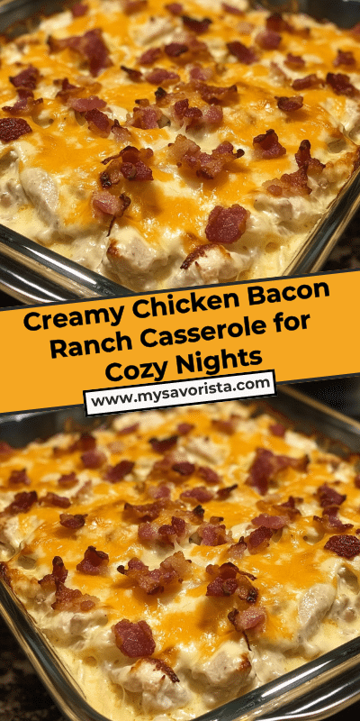 Creamy Chicken Bacon Ranch Casserole for Cozy Nights