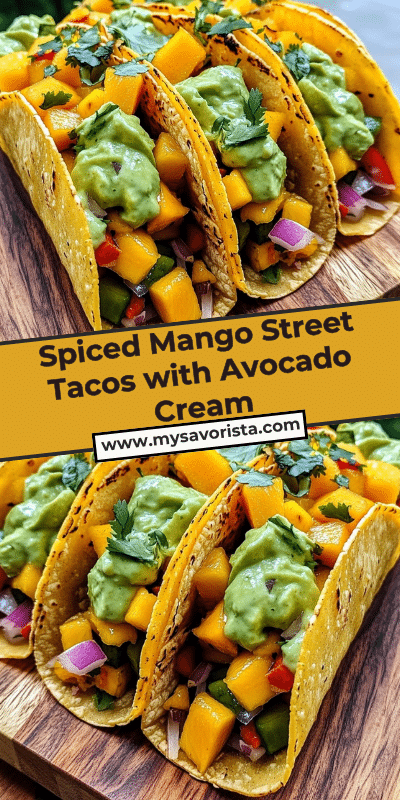Spiced Mango Street Tacos with Avocado Cream
